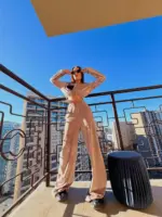 Велюровий жіночий костюм мокко