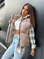 Жилетка жіноча бежева коротка