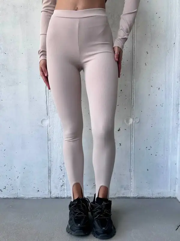m475-losyny-shtripki-beige (3) Лосини жіночі бежеві зі штріпками