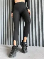 Лосини жіночі чорні зі штріпками