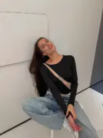 Боді жіночий чорний з бежевими вставками з сітки