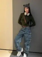 Боді жіночий хакі з чорними вставками з сітки