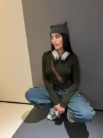 Боді жіночий хакі з чорними вставками з сітки