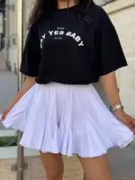 Міні спідниця з шортами та клинами біла