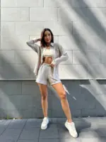 Костюм жіночий рубашка з шортами бежевий