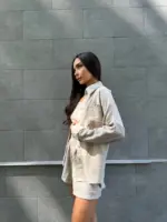 Костюм жіночий рубашка з шортами бежевий