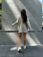 Костюм жіночий рубашка з шортами бежевий