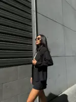 Костюм жіночий рубашка з шортами чорний