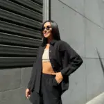 Костюм жіночий рубашка з шортами чорний