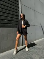 Костюм жіночий рубашка з шортами чорний