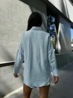 Костюм жіночий рубашка з шортами блакитний