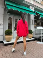 Костюм жіночий рубашка з шортами червоний