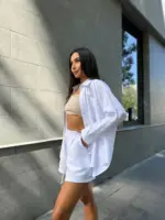 Костюм жіночий рубашка з шортами білий
