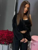 Велюровий костюм жіночий чорний