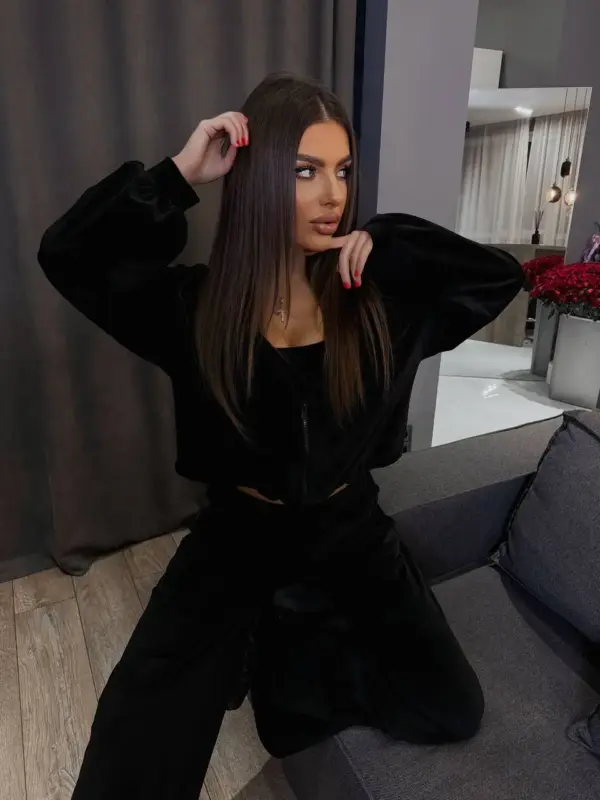 m513-kostum-velur-black (14) Велюровий костюм жіночий чорний
