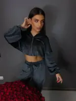 Велюровий костюм жіночий графіт