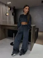 Велюровий костюм жіночий графіт