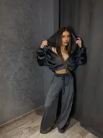 Велюровий костюм жіночий графіт