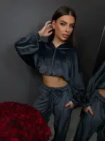 Велюровий костюм жіночий графіт