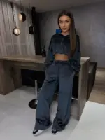 Велюровий костюм жіночий графіт