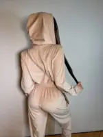 велюровий комбінезон жіночий бежевий