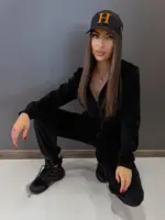 Велюровий комбінезон жіночий чорний