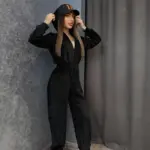 Велюровий комбінезон жіночий чорний