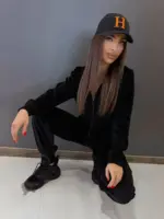 Велюровий комбінезон жіночий чорний