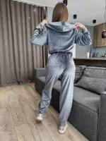 Велюровий комбінезон жіночий графітовий