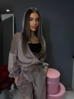 Велюровий костюм жіночий мокко