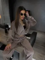 Велюровий костюм жіночий мокко