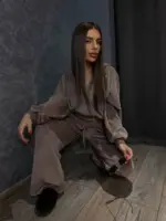 Велюровий костюм жіночий мокко