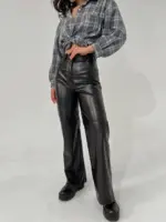 Штани жіночі еко шкіра чорні