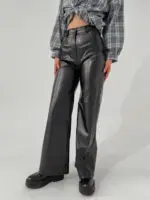 Штани жіночі еко шкіра чорні