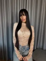 Кружевний боді жіночий бежевий