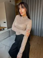 Кружевний боді жіночий мокко - Зображення 7