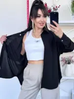 сорочка жіноча оверсайз чорна