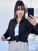 сорочка жіноча оверсайз чорна