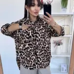 Сорочка жіноча оверсайз леопард