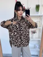 Сорочка жіноча оверсайз леопард