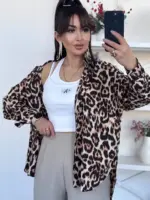 Сорочка жіноча оверсайз леопард