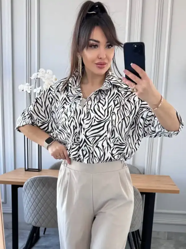 m520-sorochka-oversaize-zebra-white (3) Сорочка жіноча оверсайз зебра біла