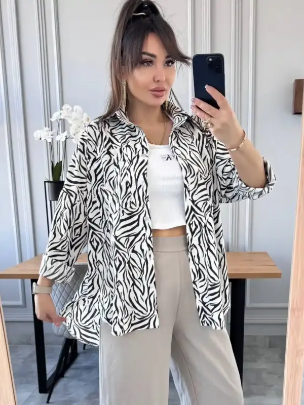 m520-sorochka-oversaize-zebra-white (5) Сорочка жіноча оверсайз зебра біла
