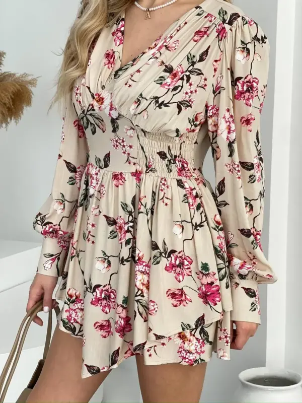 m527-syknya-kombinezon-red-flowers-on-beige (9) Сукня-комбінезон принтована червоні квіти на бежевому