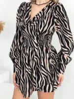 Сукня-комбінезон принтована зебра бежева - Зображення 2