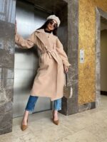 Пальто жіноче бежеве оверсайз