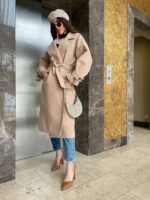 Пальто жіноче бежеве оверсайз