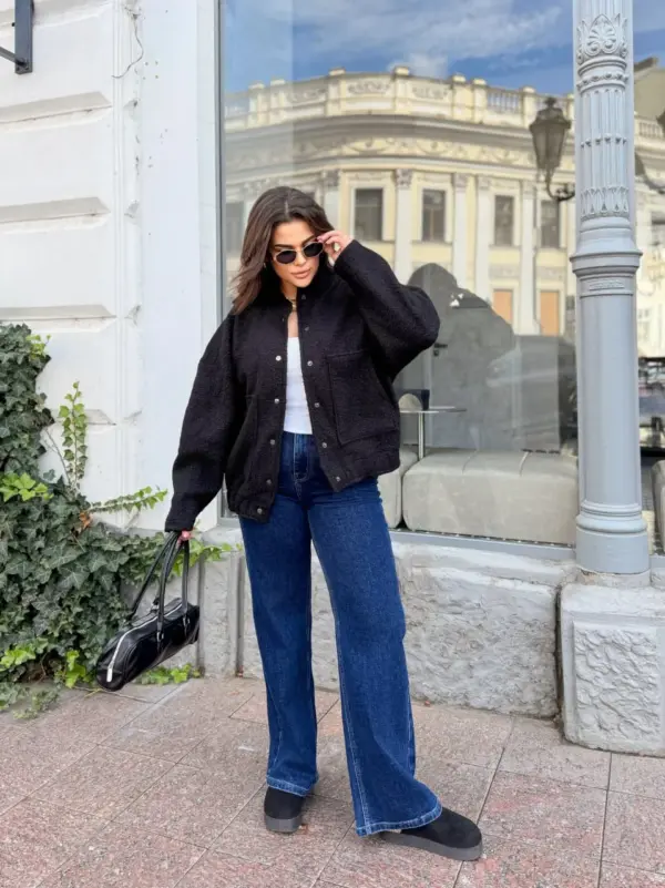 sc9028-bomber-oversize-black (3) Куртка бомбер жіноча чорна