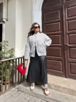 Куртка бомбер жіноча сіра