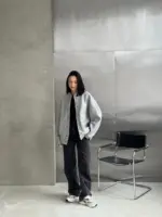 Куртка бомбер жіноча сіра